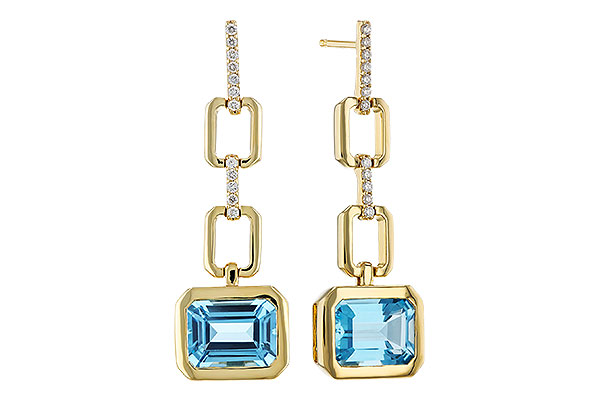 A284-50651: EARRINGS 3.20 BLUE TOPAZ 3.32 TGW (8x6MM BT)