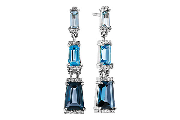 C284-49760: EARRINGS 2.55 BLUE TOPAZ 2.62 TGW