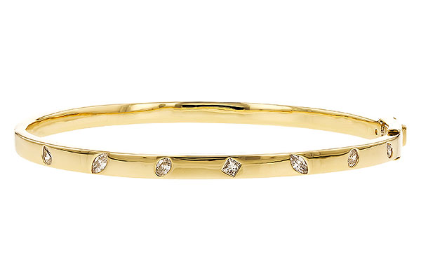 F283-61587: BANGLE .35 TW FANCY CUT DIAMONDS