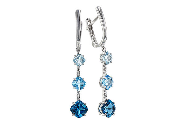 F284-47069: EARRINGS 2.41 TW BLUE TOPAZ 2.45 TGW