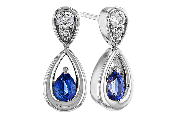 H284-48860: EARRINGS .42 SAPPHIRE .54 TGW (4x3 SAPP)